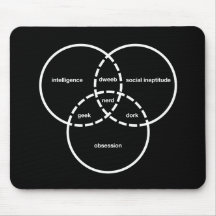 dork del dweeb del friki del diagrama del venn del tapete de ratones