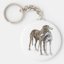 Dos amigos del perro del galgo llavero personalizado