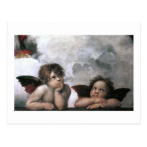 Dos ángeles, bella arte del vintage de Raphael Postales