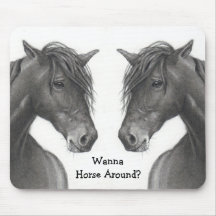 DOS CABALLOS: Lápiz: ¿Quiera al caballo alrededor? Tapete De Raton