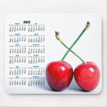 Dos calendario rojo Mousemat de la foto 2012 de la Alfombrillas De Ratones