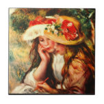 Dos chicas de lectura en un jardín de Pedro Renoir Teja Ceramica