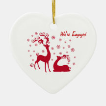 Dos ciervos en el compromiso del corazón del amor ornamentos de reyes