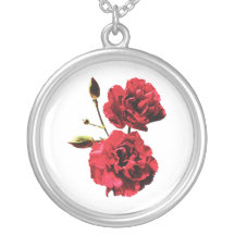 Dos claveles rojos con los brotes colgantes personalizados