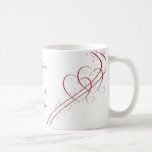 Dos corazones como uno taza