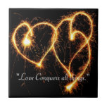 Dos corazones del Sparkler Tejas Cerámicas