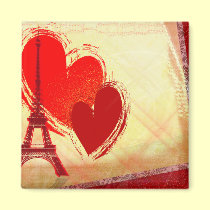 Dos corazones en París imanes
