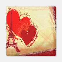 Dos corazones en París Imán De Frigorífico