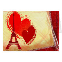 Dos corazones en París Tarjetón