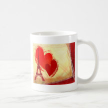 Dos corazones en París Tazas De Café