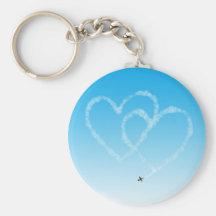 Dos corazones llavero personalizado