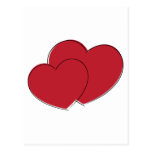 Dos corazones tarjeta postal