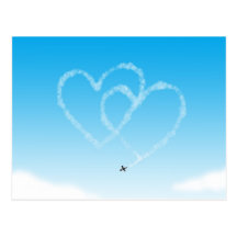 Dos corazones tarjetas postales