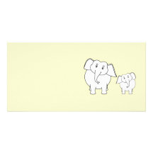 Dos elefantes blancos en la crema. Historieta Tarjetas Fotográficas