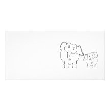 Dos elefantes blancos lindos. Historieta Tarjetas Fotograficas Personalizadas