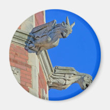Dos Gargoyles góticos en torre Imán De Frigorifico