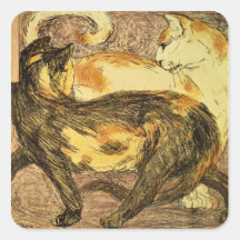 Dos gatos colcomania cuadrada