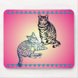 Dos gatos de Tabby Mousepad Tapetes De Raton