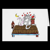 Dos gatos en amor tarjetas