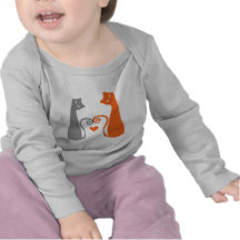 Dos gatos lindos camisetas