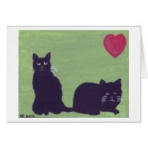 Dos gatos negros tarjetas