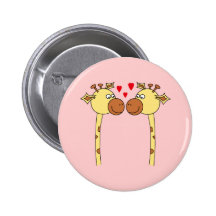 Dos jirafas con los corazones rojos del amor. Dibu Pins
