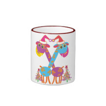 Dos jirafas tazas de café