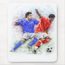 DOS JUGADORES DE FOOTBALLERS/SOCCER ALFOMBRILLAS DE RATON