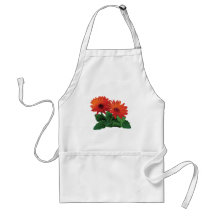 Dos margaritas anaranjadas del Gerbera Delantales