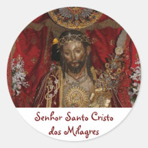 DOS Milagres de Santo Cristo Etiqueta Redonda