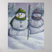 Dos muñecos de nieve posters
