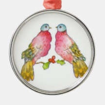 Dos palomas de la tortuga ornamento de reyes magos