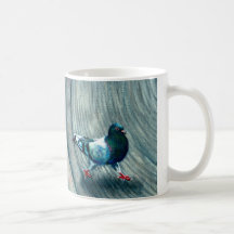 Dos palomas en la taza de la calle de NYC