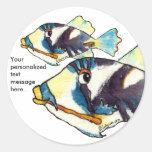 Dos pegatinas personalizados pescados de la humus 