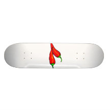 Dos pimientas de chile rojo en lado patin personalizado