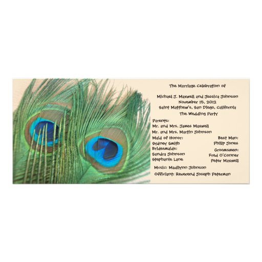 Dos plumas de oro del pavo real que casan programa diseños de tarjetas publicitarias