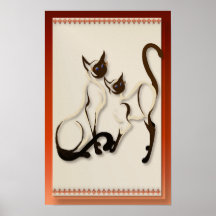 Dos posters de los gatos siameses