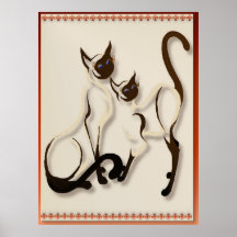 Dos posters de los gatos siameses