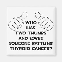 Dos pulgares. Amores alguien. Cáncer de tiroides Imán Para Frigorífico