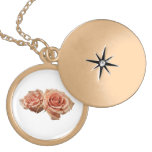 Dos rosas del melocotón collar