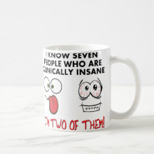 Dos veces taza de café divertida clínico insana