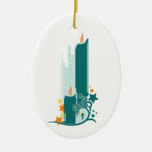 Dos velas ornamento de navidad