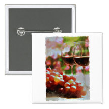 Dos vidrios de vino con las uvas pin