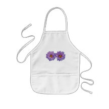 Dos Zinnias de la lavanda Delantal