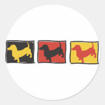 Doxie-3-BOX Pegatinas Redondas