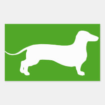 Doxie blanco rectangular pegatinas