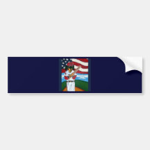 Doxie del béisbol etiqueta de parachoque