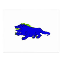 Dragón agarrado azul lindo tarjeta postal