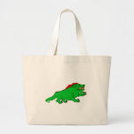 Dragón agarrado Verde-Rojo Bolsas Lienzo