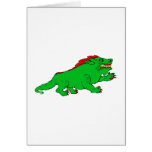 Dragón agarrado Verde-Rojo Felicitación